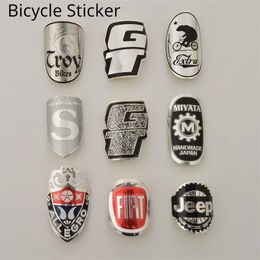 Bike Head Badge Soft Aluminium Decals Stickers for MTB BMX Folding Bicycle Front Frame Steam Cycling Accessories Emblem Tube DIY 231221