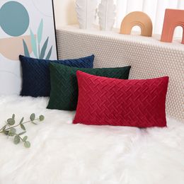 Solid Colour Pattern 30x50cm Plush Pillow Case Car Office Lumbar Cushion Cover 45x45cm Home Bed Sofa Decoration Pillowcase Funda De Almohada Para Sofa