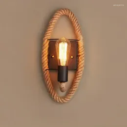 Wall Lamp Vintage Rope Sconce Light Fixture Retro America Loft For Restaurant Bar Decoration Lighting Luminaire Free Ship