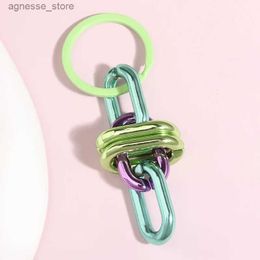 Keychains Lanyards Colourful Plastic Link Chain Keychain Creative Handmade Key Ring For Women Men Handbag Accessories DIY Friendship Gifts R231201