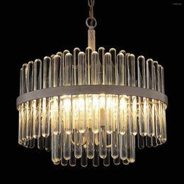 Chandeliers Crystal Chandelier Luxury Glass For Dining Room 4 Lights Oak White Round Kitchen Light Fixture Living