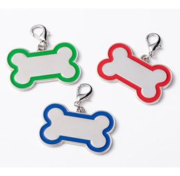 100pcslot Zinc Alloy Bone Pet Dog ID Tags Blank Pet Tags Laser and diamond Engravable2518210