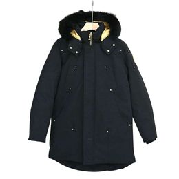 Big Goose moose White Duck Down Coat for Men and Women Couple Style Mid to Long Pai Overcoming Down Coat Winter