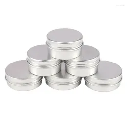 Storage Bottles 10pcs/lot Refillable Empty Jar Tea Aluminum Pot Metal Tin Round Candle Spice Tins With Screw Lid Cosmetic Containers