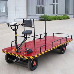 Electric flatbed truck picking tricycle industrial climbing king four-wheel construction site warehouse factory area handling vehicle