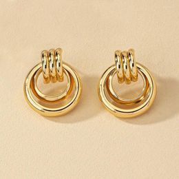 Stud Earrings Vintage Fashion Ring Design Jewelry Trend Women Elegant Exquisite Geometric Party Gifts Smooth Charm RG0119