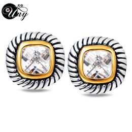 UNY Earring Antique Women Jewellery Earrings Brand French Clip CZ Cable Wire Vintage Earring Designer Inspired David Earrings Gift 22820