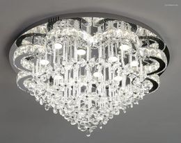 Chandeliers W24''Modern Crystal Ceiling Chandelier Large Raindrop Flowers High Bathroom Fixtuire LED Dimmable 2700-6000K