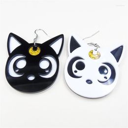 Dangle Earrings Cartoon Harajuku Anime Moon Black Cat Lovely Cosplay Drop Acrylic Jewellery For Women Fashion291k