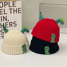 Детская шапка, ролевая шапка, мультяшная шапка, зимняя плюшевая шапка для улицы, плюшевая и утолщенная зимняя теплая шапка для защиты ушей, шапка динозавра