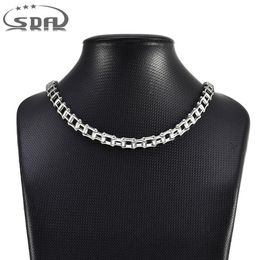 SDA New Fashion Motorcycles Chain Necklace 7mm45cm Long Biker Chain Stainless steel cuban Chain Man Woman Neckalce 201013254r