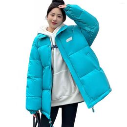 Women's Trench Coats Thick Warm Parkas For Women Oversized Stand Collar Korean Down Cotton Solid Padded Female Clothing Top Winter