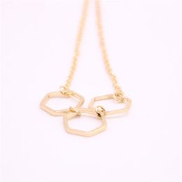 The latest elements Whole lgeometric shapes Pendant necklace regular hexagon plated necklace the gift to women276s