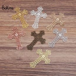 BoYuTe 50 Pieces Lot 37 52MM Metal Brass Filigree Cross Materials Diy Hand Made Jewellery Findings Components307M