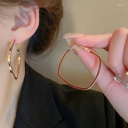 Hoop Earrings Dripping Oil Ear Buckle Plain Square For Women Minimalist Style Party Jewellery