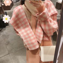 Casual Dresses Wool Pink Hooded Double Sided Cashmere Fabric Small Single Breasted Pocket Short Coat