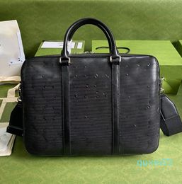Luxury designer embossed tote bag men's casual business briefcase leather shoulder bag work travel bag women's messenger Laptop Large capacity crossbod