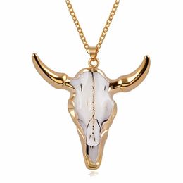 Designer Necklace Luxury Jewellery Vintage Bull Skull Men'S Pendant Wrapped Gem Buffalo Cattle American Western National Style 298m