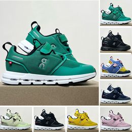 Kids Play 2023 Cloud Running Shoes Designer ON Classics Black Midnight Blue Mustard Yellow Seedling Marshmallow Pink Mint Green Babys Outdoor Sneakers 27-35