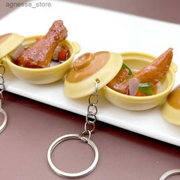 Keychains Lanyards Random Casserole Food Key Chains Photography Props Fun Food Toys Car Keychains Backpack Hanging Jewellery Gifts R231201