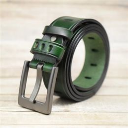 Belts Belt Male Cow Leather Belts Cummerbunds Black/blue/green/coffee Designer Belt With Alloy Buckle Men Belt 100-130CM By Factory 231201