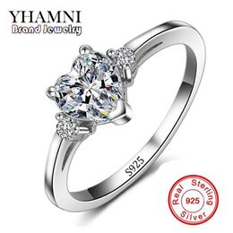 Promotion Whole Real 925 Silver Heart Wedding Ring Fine Jewelry Inlay Heart CZ Diamant Engagement Rings For Women RX008280d