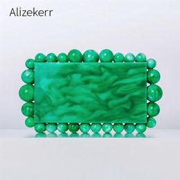 Evening Bags Beaded Acrylic Box Clutch Bag Women Designer Luxury Boutique Purses And Handbags Wedding Party High Quality 221130247D