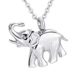 Memorial Keepsake Urn Pendant Cremation Ash Urn Charm Necklace Jewelry Stainless Steel Cute Elephant Memory Locket - dad and mom203e