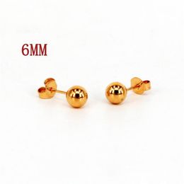Stud Simple Fashion Size Steel Ball Titanium Earrings Women Wild Gold Whole308S