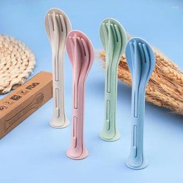 Dinnerware Sets Convenient Three-in-one Design Straw Tableware Safe Childrens Reusable Utensils Set/knife Ergonomic Durable