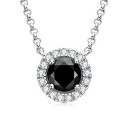 Chokers Easterm 925 Sterling Silver Pendant Black Round Cut Necklace Diamond Jewelry For Women 231130