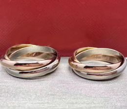 Titanium steel three ring couple ring simple male and female students personality ring ornament9387390