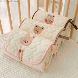 Changing Pads Covers Waterproof Baby Diaper Mat Portable Cartoon Cotton Changing Pad Cover for Newborns Baby Changing Cushion 50x70cm Q231202