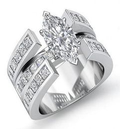 Victoria Wieck Luxury Jewellery 925 Sterling Silver Marquise Cut White Topaz CZ Diamond Promise Ring Women Wedding Bridal R6577076