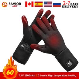 Ski Gloves Rechargeable Electric Liner Heated Winter Warm Touch Skiing Outdoor Sports Riding Fishing Hunting 231201