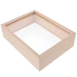 Frames Shadow Box Frame Wooden Display Case Rustic Po Picture Holder Stand Dried Flower Handicrafts Memorabilia