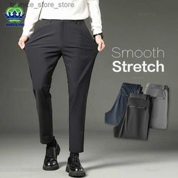 Men's Pants Winter Elastic Set Men's Thick Business Pants Solid Colour Slim Fit Ankle Length Casual Formal Office Men's Trousers Men's Plus Size 28-38 Q231201