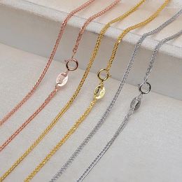Chains HOYON S925 Sterling Silver Jewelry Women's Necklace Square Chain 55mm 60cm 70mm 80mm Sweater Rose Gold Lock Bone