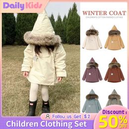 Down Coat Daily Kids Children OuterwearJackets Coats Boys Winter Mat INS Wind Waterproof Breathable Warm Detachable Hood Kid Jacket 231201