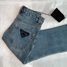 Calças de brim femininas de luxo azul cintura alta street wear perna larga jean calças femininas calças jeans retas