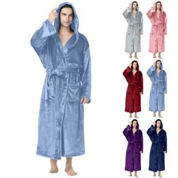 Men's Robes Men Winter Pyjamas Bathrobe Home Clothes Sleepwear Warm Plush Home Clothes Long Sleeve Velour Mens Robes Plus Size S-5XL 231130