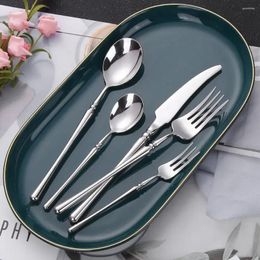 Dinnerware Sets Tableware Cutlery Knife Sliver Utensils Flatware Set Steel Gold 4/5pieces Spoon Stainless Fork Kitchen