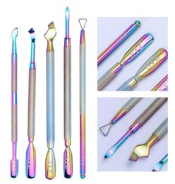 1pcs Chameleon Double End Nail Art Pusher UV Gel Polish Dead Skin Remover Manicure Cutter Spoon Cuticle Tool6195010