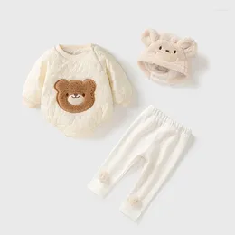 Clothing Sets Fashion Girls Set Winter Baby Clothes Bodysuits Leggings Hat 3pcs/set Children