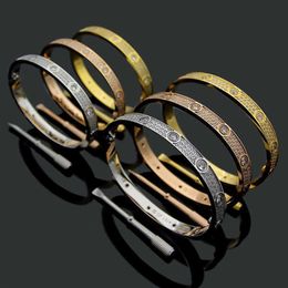 Titanium Steel 3 Row Full Diamond Bracelet Fashion Women Men Chirstmas Bangle Bracelets Distance Jewellery Gift with velvet bag263p