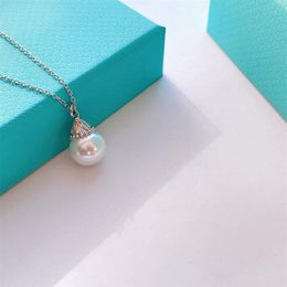 Collana di perle d'acqua dolce 925 per le donne Collane di petali intarsiati di design Regalo di San Valentino No Box326O
