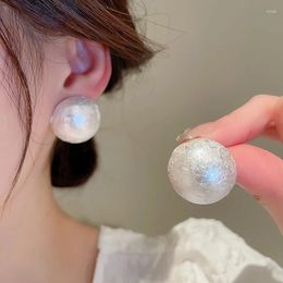 Stud Earrings Japan And South Korea Exaggerate Big Pearl Trend Small Design Temperament
