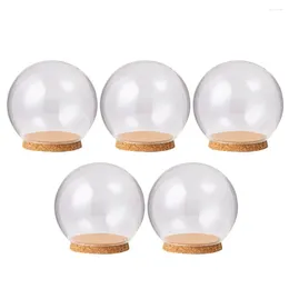 Decorative Flowers 5 Pcs Cake Exquisite Flower Adornment Glass Dome Lamp Holder Simple Preserved Cover Immortal Child Protector Ornament