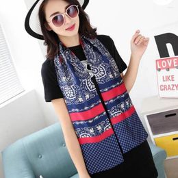 Scarves Classic Vintage Style All-match Women Silk Satin Scarf OL Office Business Printed Korean Scarfs Shawl Colorful Gifts