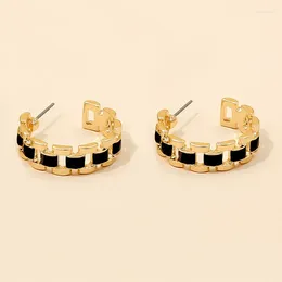 Stud Earrings Jewelry Chain Shape Women Trend Fashion Geometric Gold Color Exquisite Temperament Accessories Party Gifts RG0060